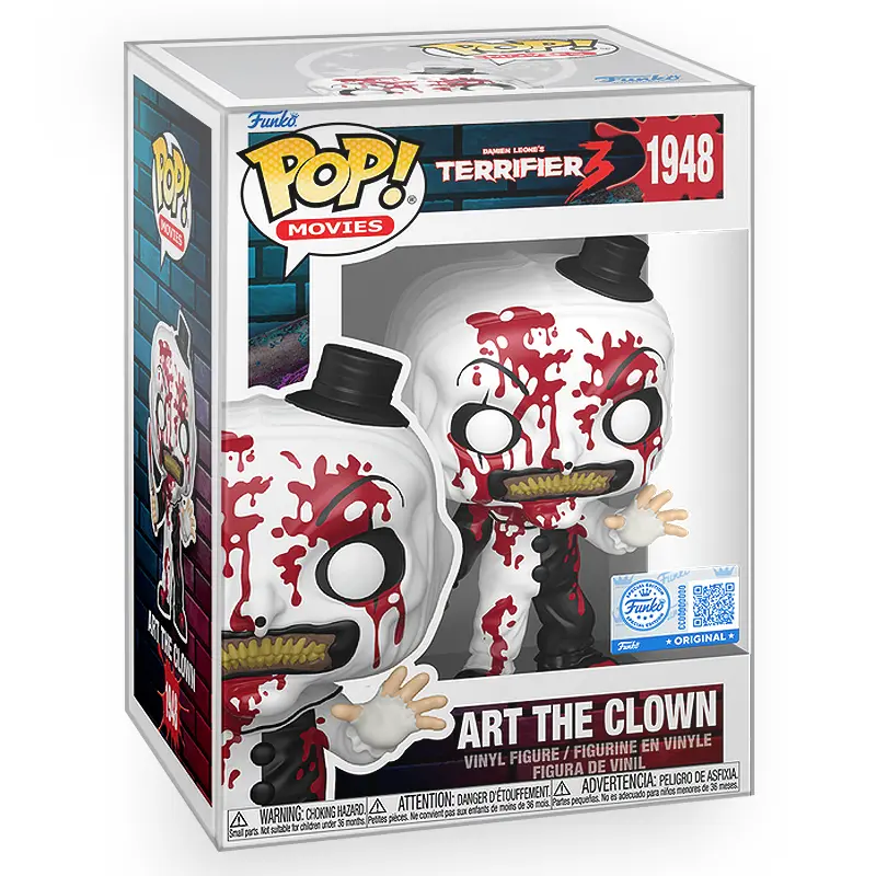 Funko POP Horror: Terrifier 3 - Bloody Art the Clown with Knife Vinyl Figure with Epic Collectibles Premium Box Protector Included