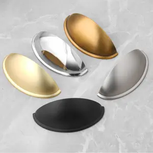 10 Piece Set Vintage Cabinet Handles, Zinc Alloy Half Round Drawer Pulls, Classic Retro Style for Home Cabinets and Office Use