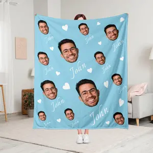 Personalized Photo face Fleece Blankets & Quilt Blankets - The Perfect Warm Gift for Everyone - Bring Comfort and Joy to Your Loved Ones - A Thoughtful Present for Friends, Family, and Partners