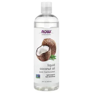 NOW Foods Solutions, Liquid Coconut Oil, Pure Fractionated, 16 fl oz (473 ml)