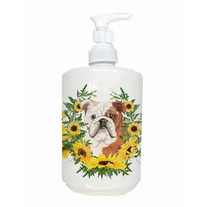 212 MAIN Ceramic Soap Dispenser - 7 in High, 3.5 in Diameter, Colorful Art Design, Easy-Use Top, Stable Round Base, Novelty Shaped Soap Dish for Bathroom, Kitchen Home Supplies to Personalize Decor, Novelty Shaped Soap Dishes