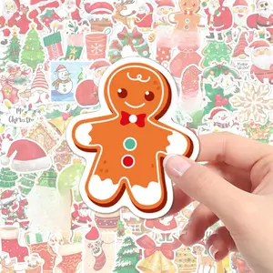 100 Pcs Christmas Stickers for Kids - Traditional Santa Snowman Tree Decorations, Fun Colorful Sparkly Stickers for Gifts Bags, Party Favors, Classroom Supplies, Non-Toxic, Waterproof, Bulk Tags for Holiday Fun