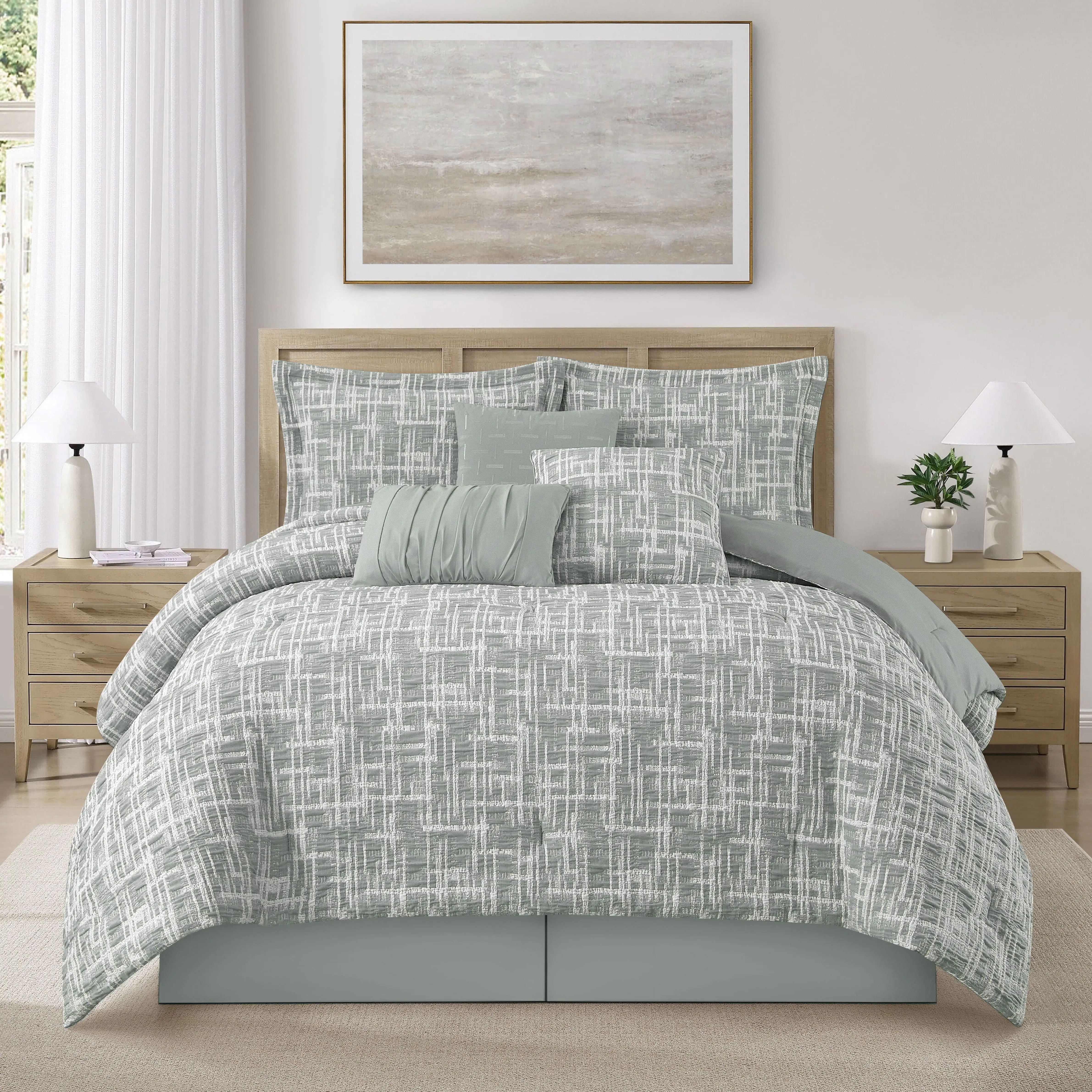 Cheyne 7 Piece Jacquard Comforter Set