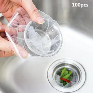 Disposable Sink Strainer Mesh Bag, 100pcs Sink Strainer Mesh Bag, Kitchen Sink Strainer, Kitchen Utensils & Gadgets, Kitchen Drain Basket