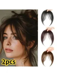 2-Piece Straight Clip-In Wigs - Heat-Resistant Synthetic Fiber Extensions with Adjustable Snap-On Mesh Caps for Natural Straight Hair Styles, Suitable for Parties, Photoshoots, and Daily Use - Salon-Quality Headpieces for Seamless Blending and Secure Fit