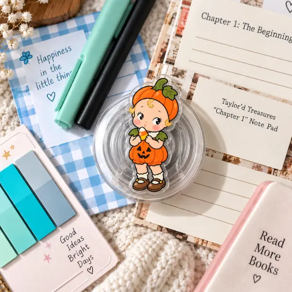Vintage Pumpkin Baby MagSafe Phone Grip, Retro Kewpie Doll Eating Candy Corn PopSocket, Cute Spooky Fall Aesthetic Accessory, Nostalgic Halloween Gift