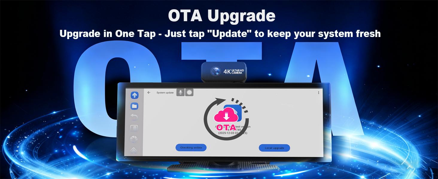 10.25"AI Car Sceeen,Gemini+Built-in offline GPS+Google Play Store for Apps,1080P Front & 1080P Reverse Cameras, Android 15-4GB+64GB,Enjoy Smart Driving!