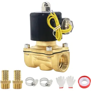 Electric Solenoid Valve 3/4"NPT 110V AC Brass Air Valve 2W200-20 Normally Closed Solenoid Valve for Water Air Gas Fuel Oil (2W040-10,2W160-15)