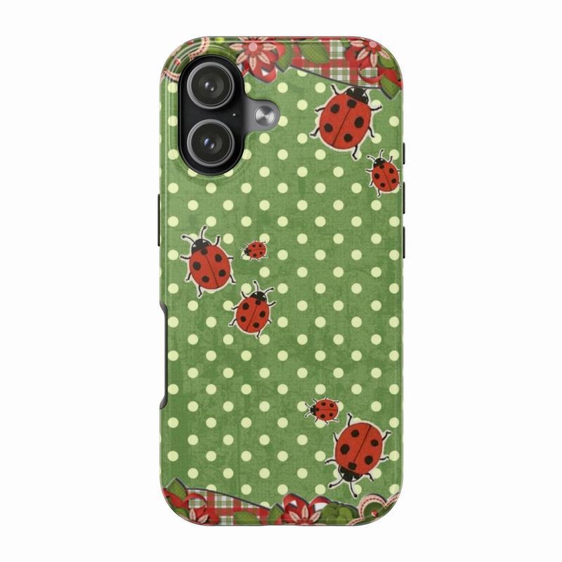 8 Vers Ladybug Polka Dots Tough Phone Case, Cutest Design Case Cover with iPhone 17 promax & More