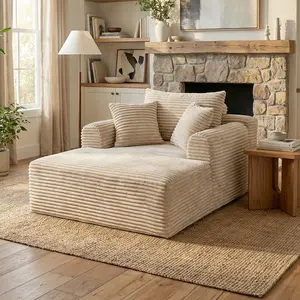 Vacuum-Compressed High-Density Rebound Foam Sofa Cushion Cover, Corduroy Striped Fabric, For Small Spaces, Suitable for Sofa Beds, Without Frame, Ideal for Living Rooms and Bedrooms