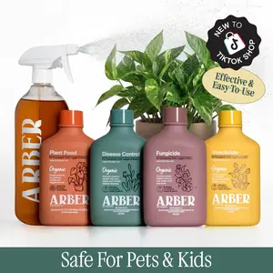 Arber Organic Plant Care Kit [Indoor & Outdoor] | Plant Food + Disease Control + Bio Fungicide + Bio Insecticide | Feed Plants, Control Bugs & Prevent Diseases