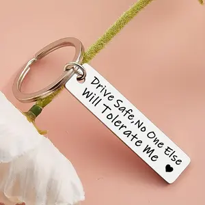 Drive Safe No One Else Will Tolerate Me Keychain, Stainless Steel Car Keychain, Car Key Accessory, Car Interior Decoration Accessories for Men & Women, Personalized, Heart