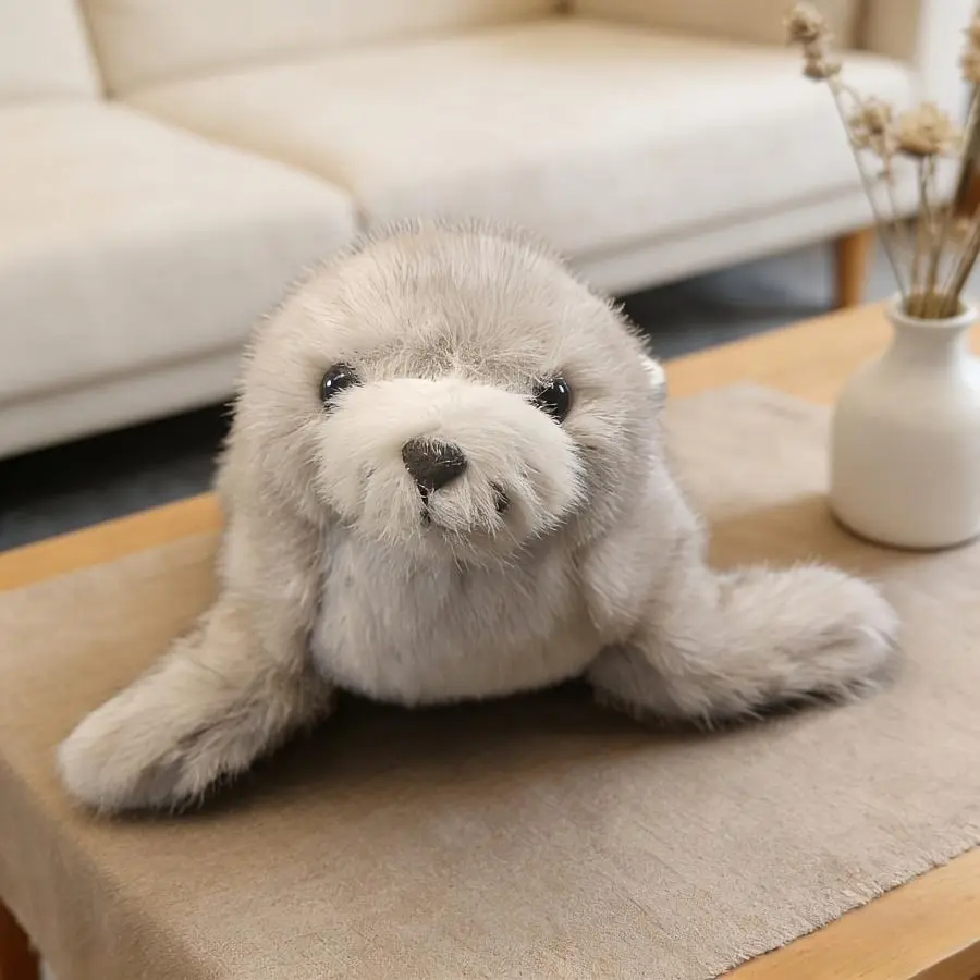 Marine Theme Soft Plush Seal Doll, Unisex Comfortable Realistic Stuffed Toy for Home Decoration, Ideal Holiday or Birthday Gift for Kids, Realistic Seal Plush Toy