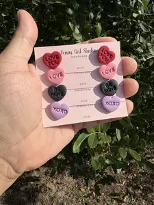 Quote Hearts Earrings