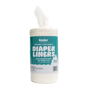 Kinder Disposable Bamboo Viscose Diaper Liners Roll of 100 Lightweight Unscented Cloth Diapering Essentials Kinder Disposable Bamboo Viscose Diaper Liners Roll of 100 Lightweight Unscented Cloth Diapering Essentials