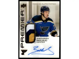2024 UD Premier #AR-ZB Zachary Bolduc Rookie Patch Auto /65