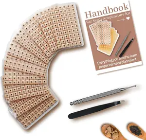 Mother Day Gift 600 Pcs Ear Seeds Kit – Natural Vaccaria Seeds for Auricular Acupressure – Complete Reflexology Set with Acupuncture Pen, Tweezers & Ear Chart – Non-Invasive Self-Adhesive Beads for Wellness