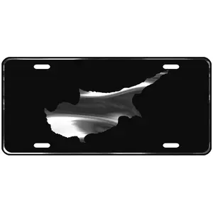 CustoMonsterDesigns Cyprus Map Heavy Duty Aluminum License Plate