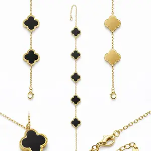 Elegant Stainless Steel Clover Bracelet