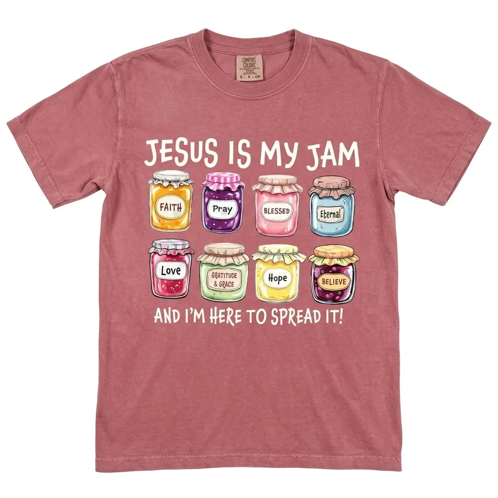 Comfort Colors Jesus Is My Jam, Christian Shirt, Christian Gift,JESUS Christ Shirt,Gift For Christian,Funny Jesus Shirt, Christian MOM tee
