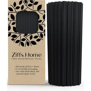 120pcs Black Fibre Reed Diffuser Sticks - 20cm/7.87in x 4mm/0.16in - Thick Reeds Sticks - Fibre Reeds for Diffusers