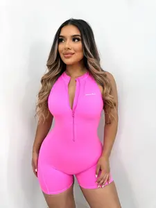 Silhouette Zipper Scrunch Romper
