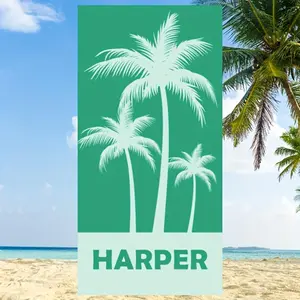 Personalized Custom Beach Towel with Name Quick Dry Microfiber Striped Sand Free Bath Towel Ideal Vacation Gift