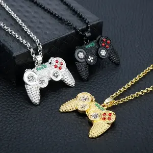 Golden Plated Game Console Pendant Necklace - A Perfect Hip Hop Accessory for Boys' Holiday Gifts
