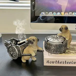 Ashtray Puppy Cart Series Decorations Creative Personalized Fashionable Home Living Room Office Decorations Gifts