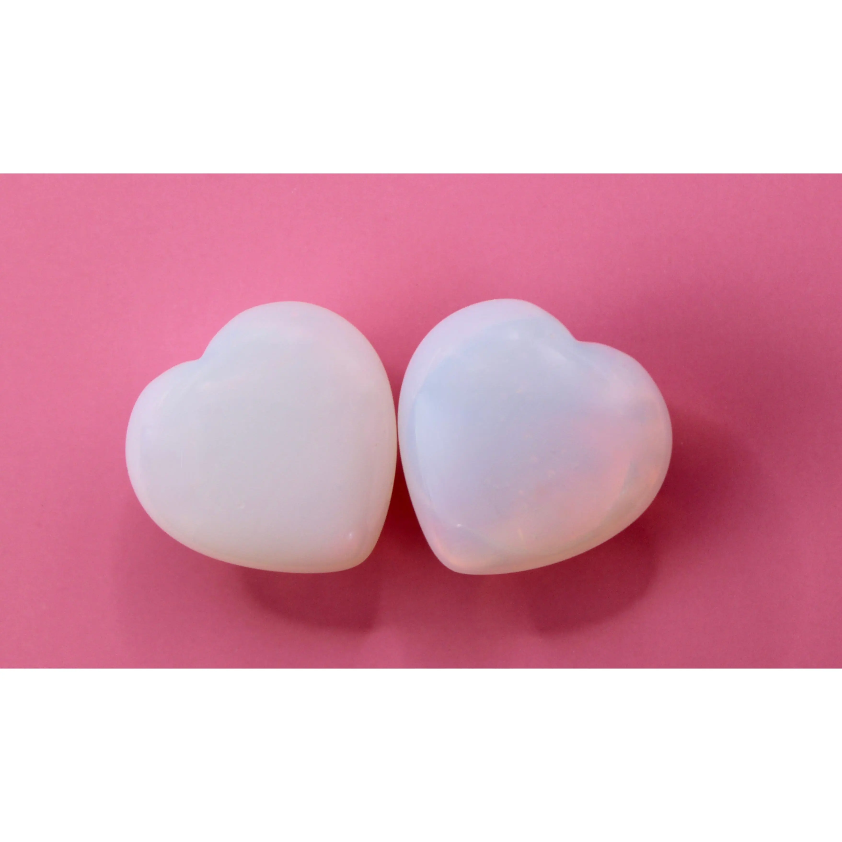Heart-Shaped Opalite Body Plugs - Single Flare Glass Gauges with O-Rings, Comfortable Body Jewelry for Dreamy Aesthetics