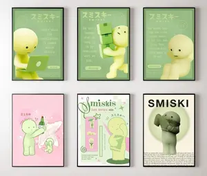 Smiski Poster, Funny Print, Y2K Coquette Aesthetic Wall Decor, Pastel and Trendy Room Decor Idea, Quirky Collectible Art, Wall Art