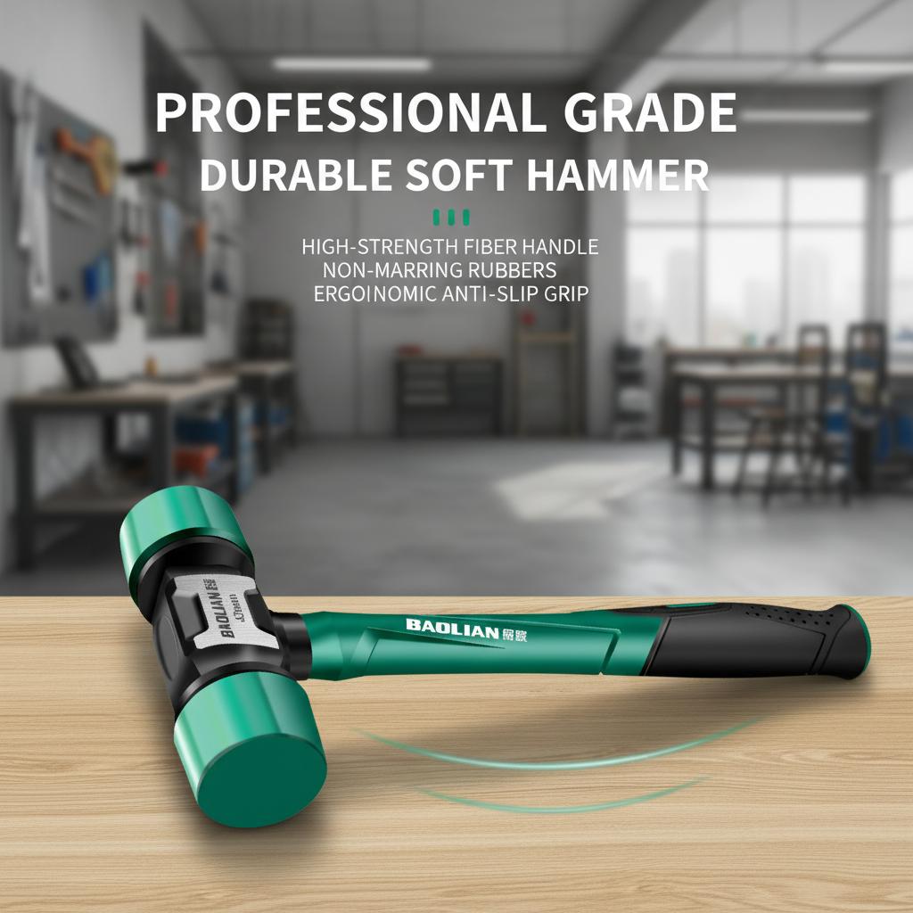 Heavy Duty Rubber Mallet Hammer, TPU Head Installation Hammer, Shock Absorbing Non-Slip Handle, Floor Tile & Woodworking Tool