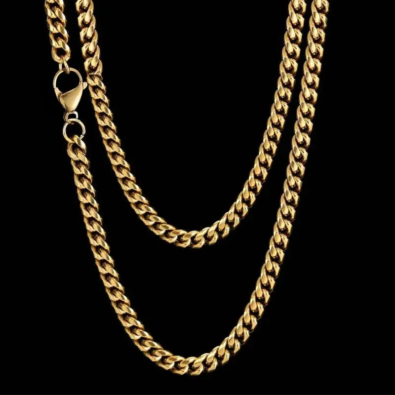 Un......6/7MM Widths, Hypoallergenic Unisex Wear Stainless Steel Cuban Chain & Link Necklace, Comfortable Couples Gift