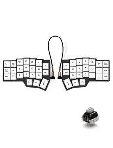 Wired Split Ergonomic Mechanical Keyboard with RGB Backlighting, Illuminated Mechanical Keyboard for Home Office Use, Illuminated Mechanical Keyboards, Rgb Backlighting Keyboards