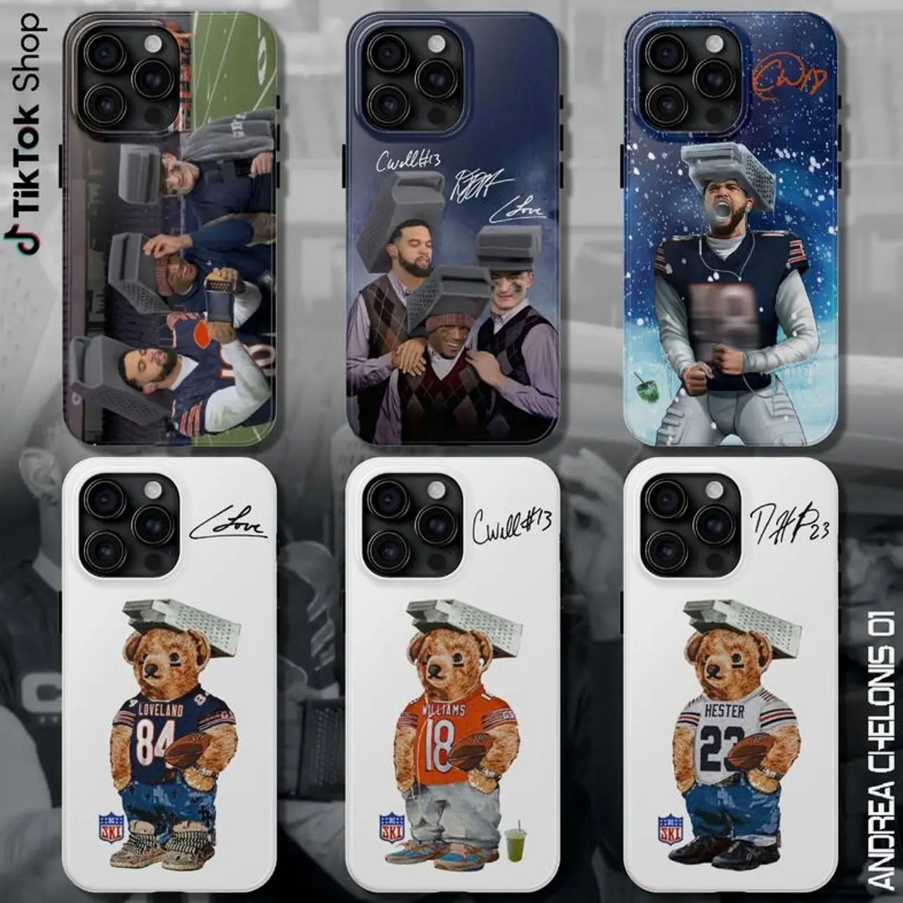 Chicago Grater Step Brother Signature Phone Case, Caleb DJ Colston Football Phone Case for iPhone 11 12 13 14 15 16 Pro Max Plus X SE, Samsung S21 S22 S23 S24 S25