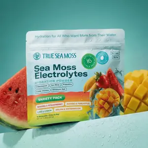 True Sea Moss Electrolytes: Variety Pack – Natural from Wild Sea Moss with Himalayan Salt & Vitamins – Supports Energy, Focus, Skin, Digestion & Mood  powder packets no sugar salt electrolytes powder packets