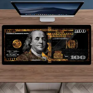 Mouse Pad with Paper Money Pattern, Stylish Desk Accessory, Gaming Desk Accessory, Trendy Desk Pad Perfect for Home Office Use, High-Quality Non Slip Rubber Base Dsek Mat, Computer Accessory, Perfect Gift for Gamers, Extended Mousepad