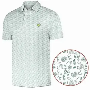 Masters Inspired Clean Green Stripe Golf Polo Shirt Classic Golf Aesthetic Casual Outfit Tee