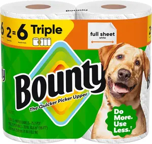 Full Sheet Paper Towels, White, 2 Triple Rolls = 6 Regular Rolls (Packaging May Vary)