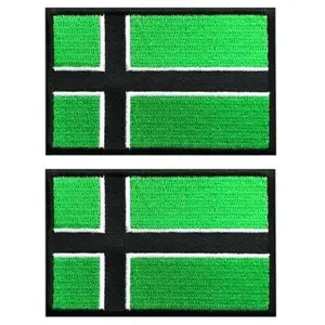 Vinland Flag Viking Norway Patch [3.0 X 2.0 - Iron on Sew on - VFP-1] 2 Piece for Vest, Jackets, Pack Backs, Hats, Tactical Gears