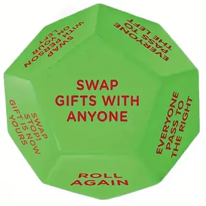 1pc Love And New Beginnings Gift Exchange Polyhedral Dice, 12 Unique Sides with Red Hearts And Stars, Suitable for Valentine'S Day, New Year's, Christmas Parties, Festive Gatherings, Gift Exchange Game, Playful Design,Christmas Game