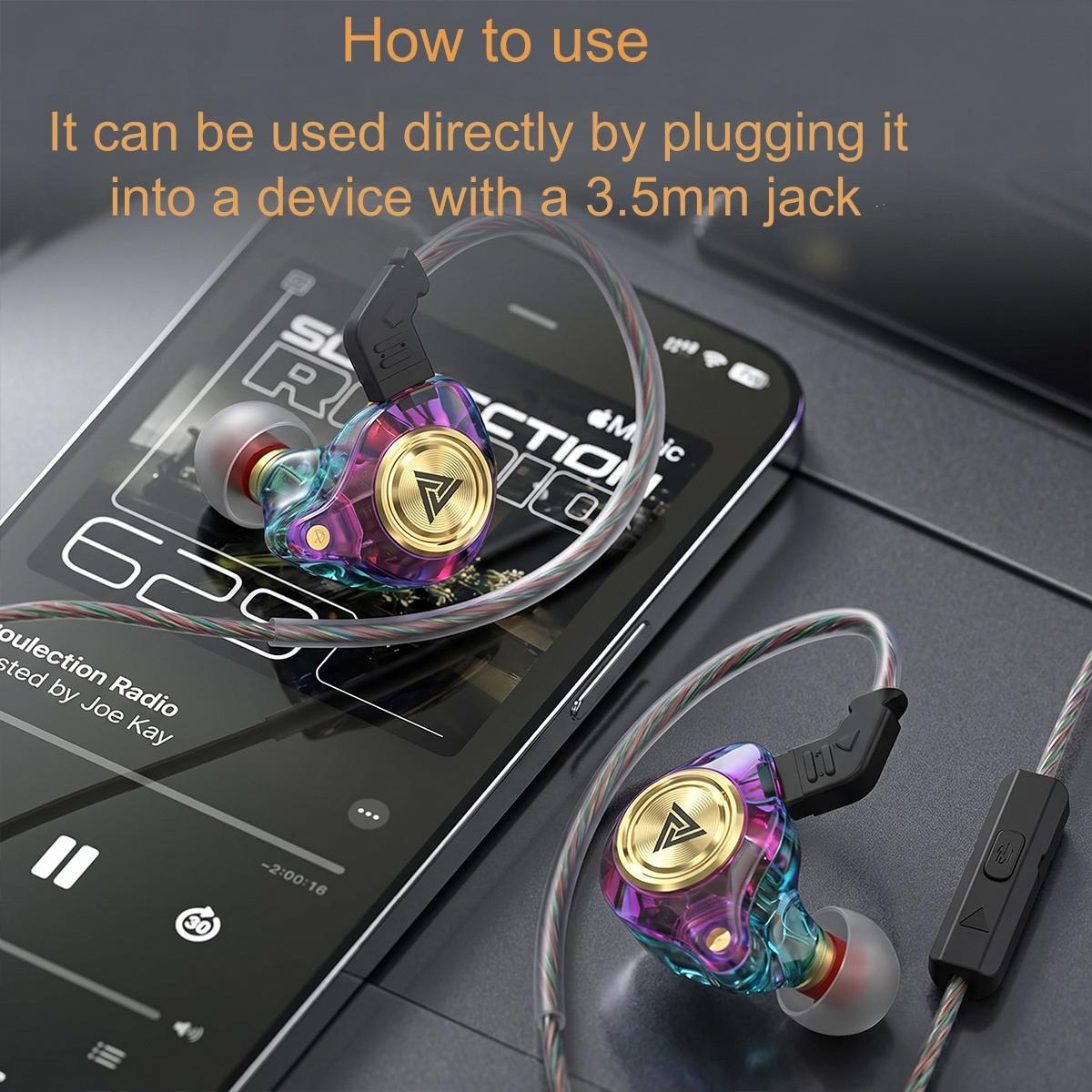 Wired Gaming Earbuds, Ak3file in Ear Monitors, Deep Bass Sound Wired Earbuds, HiFi in Ear Headphones with 1DD 10mm Dynamic Driver, IEM for Music Gaming Video Calling