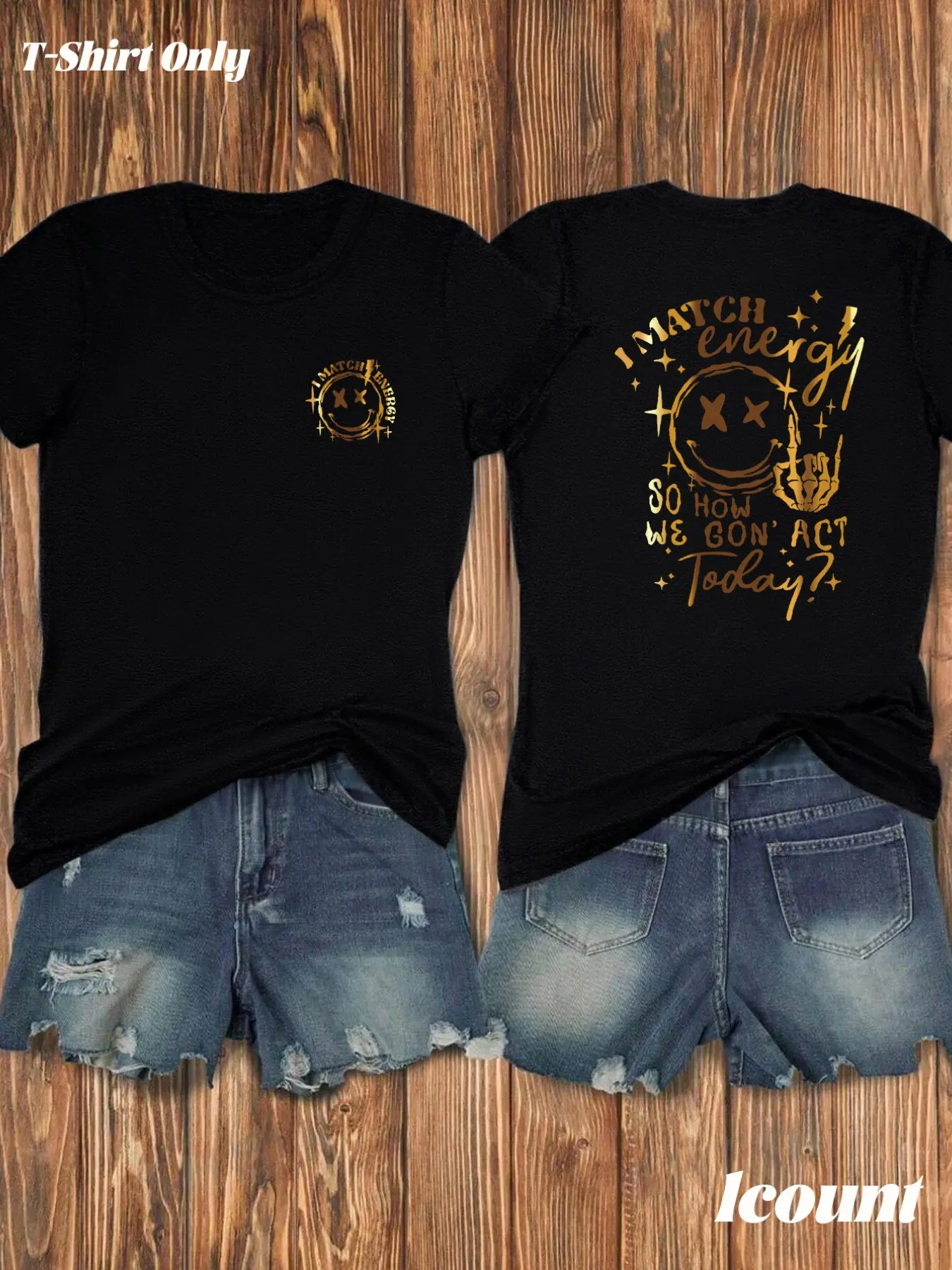 Summer New Classic Round Neck Plus Size Loose American Vintage Fashion Casual Smiley Letter Print Unisex T-Shirt, Perfect for Couples