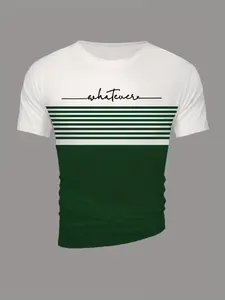 Men's Breathable Sporty Summer Top, Striped Fitted Long Sleeve Shirt, Casual Wear for All Seasons, Comfortable Athletic Clothing, Gym Shirts