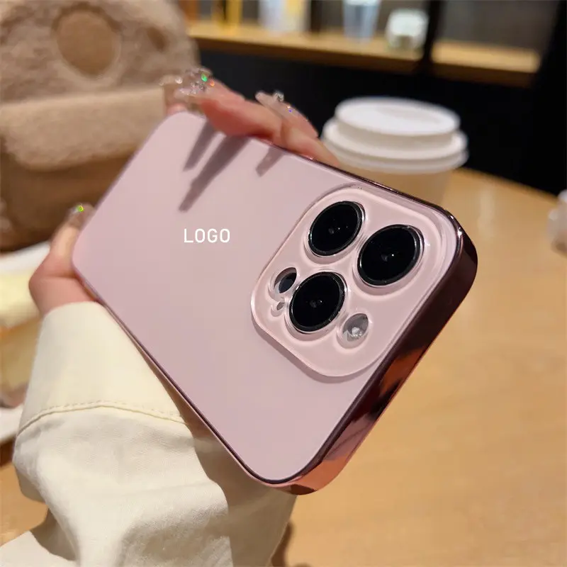 Electroplated Original Color Waterproof, Shockproof, Anti-Fall Smartphone Casing for iPhone 12/13/11/14/15/16/17 Pro Max - Pink Cellphone Accessories for Enhanced Device Protection
