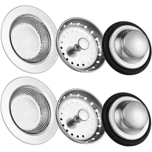 Kitchen Sink Drain Strainer 6 Pack Stainless Steel Sink Stopper, Anti-Clogging Kitchen Sink Drain Basket for Kitchen Sink Strainer Replacement Set