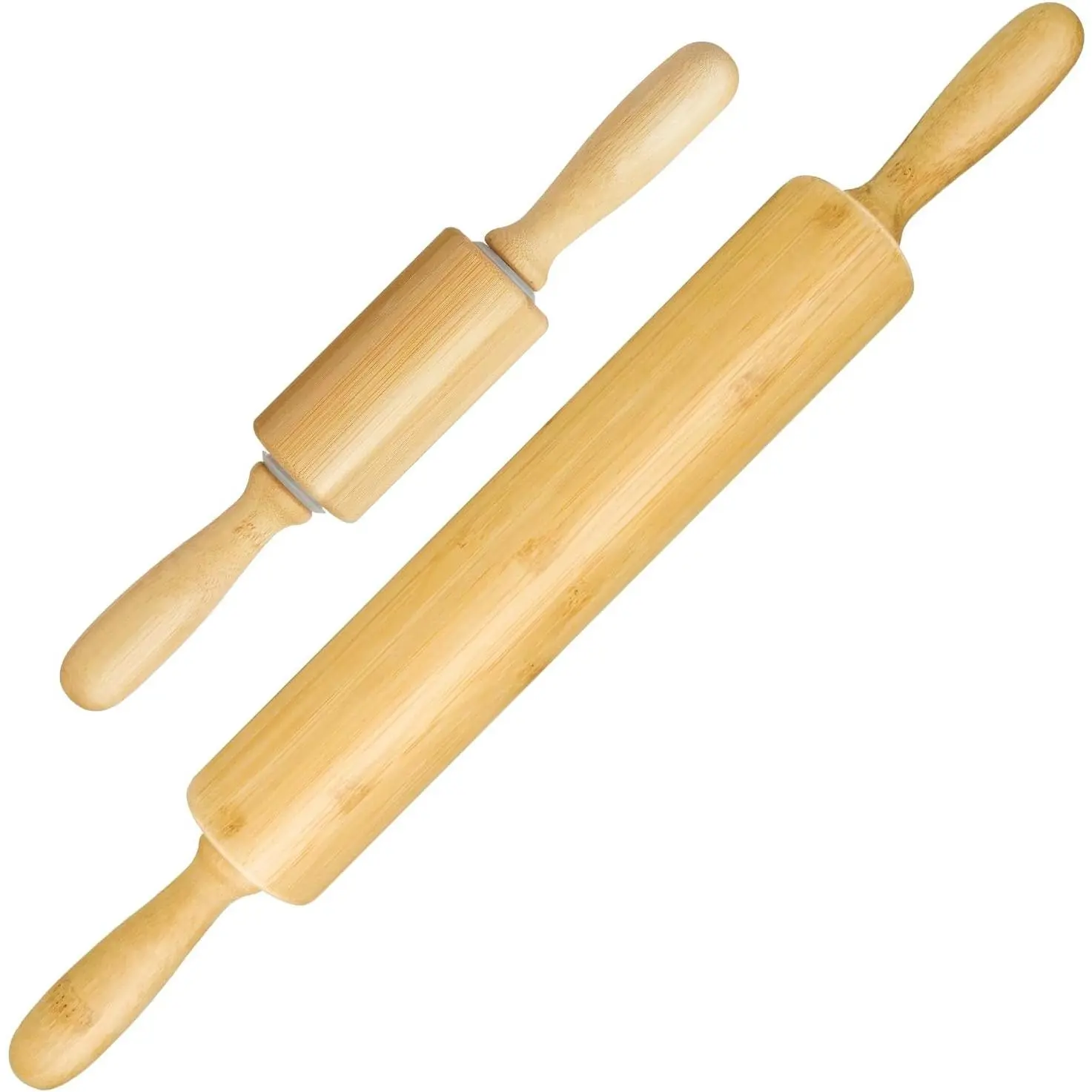 2 Pack(10 inch &17.5 inch) Wooden Rolling Pin for Baking - Long Dough Roller for All Baking Needs