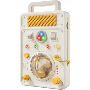 Montessori Busy Board for Toddlers, Electronic Light & Activity Board, Visual Learning Tools with Buttons, Switches, Fan & Rotating Knobs, Educational Toy for Boys & Girls