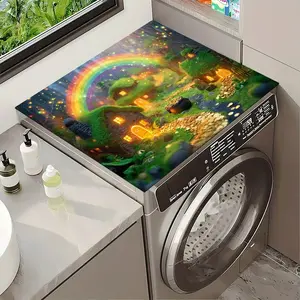 Dreamy Rainbow House Washing Machine Cover Sun Protection Pad, Home Roller Automatic Protector Sleeve, Durable & Stylish Design