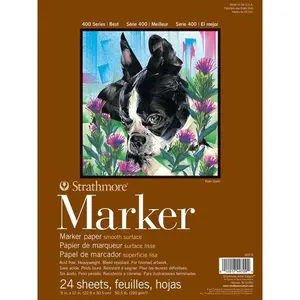 Marker Paper Pad-50lb Smooth 24 Sheets -62497900, 9x12, White